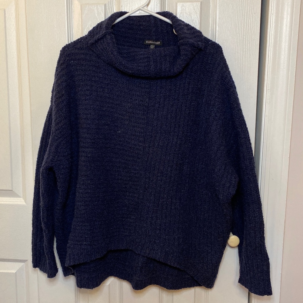 Woman’s Eileen Fisher Navy Wool & Cashmere Sweater